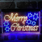 Merry Christmas Stars Decoration LED Light Sign - LED Gift Works