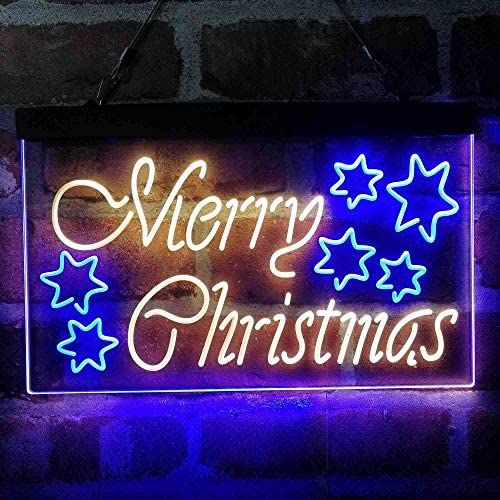 Merry Christmas Stars Decoration LED Light Sign - LED Gift Works
