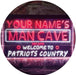 Personalized Patriots Country Man Cave LED Light Sign - Way Up Gifts