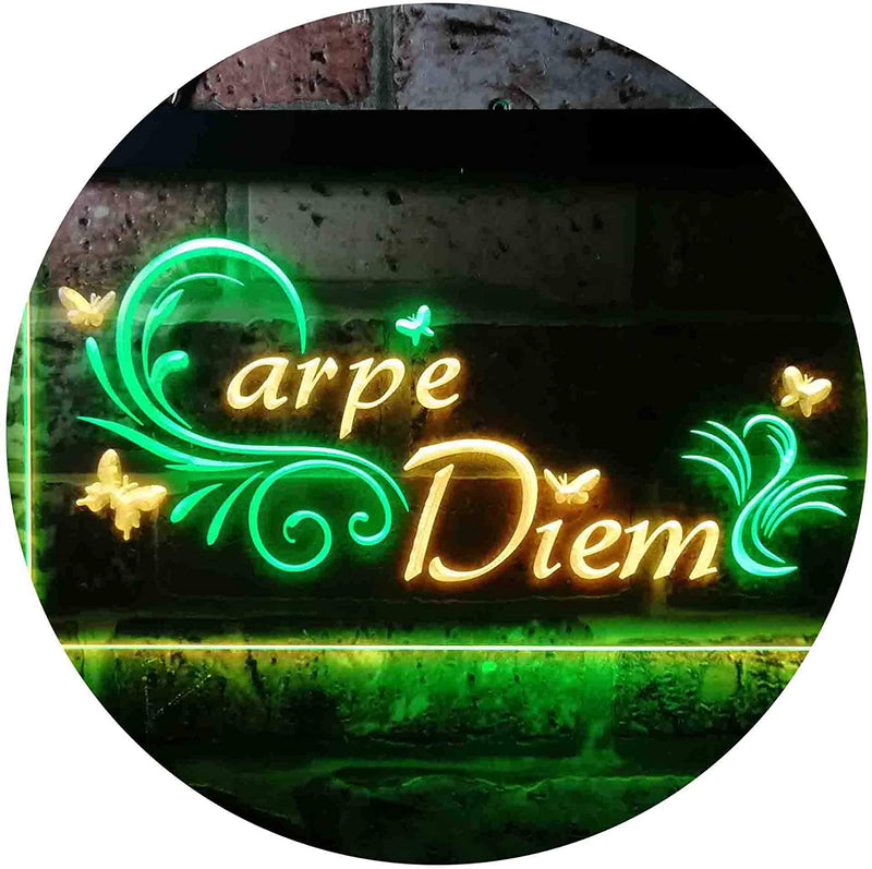 Carpe Diem Seize The Day Bedroom Quote LED Light Sign - LED Gift Works