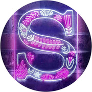 Family Name Letter S Monogram Initial LED Light Sign - LED Gift Works