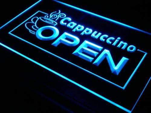 Cafe Cappuccino Open LED Light Sign - LED Gift Works