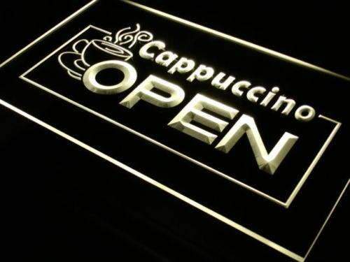 Cafe Cappuccino Open LED Light Sign - LED Gift Works
