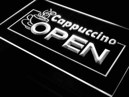Cafe Cappuccino Open LED Light Sign - LED Gift Works