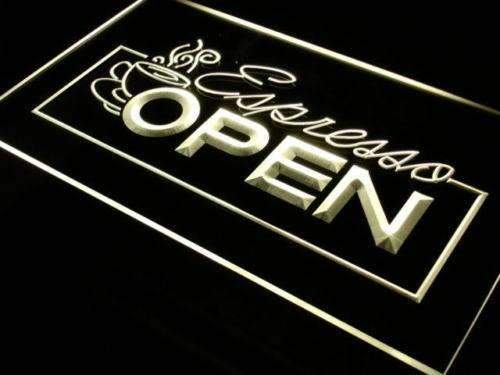 Cafe Espresso Open LED Light Sign - Way Up Gifts