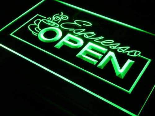 Cafe Espresso Open LED Light Sign - Way Up Gifts