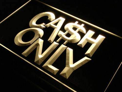 Cash Only LED Light Sign - Way Up Gifts