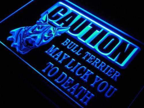 Caution Bull Terrier LED Light Sign - Way Up Gifts