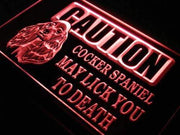 Caution Cocker Spaniel LED Light Sign - LED Gift Works