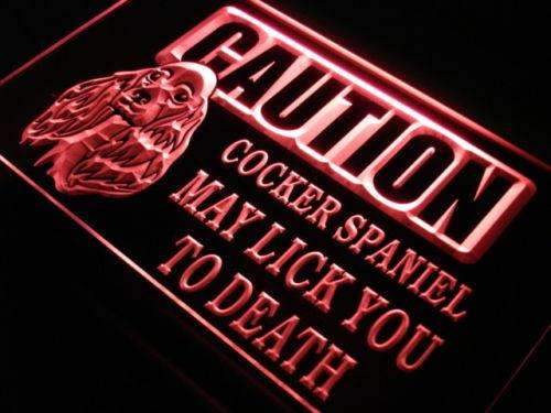 Caution Cocker Spaniel LED Light Sign - LED Gift Works