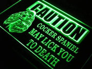 Caution Cocker Spaniel LED Light Sign - LED Gift Works