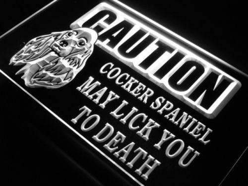 Caution Cocker Spaniel LED Light Sign - Way Up Gifts