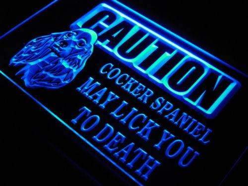 Caution Cocker Spaniel LED Light Sign - Way Up Gifts