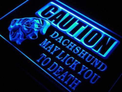 Caution Dachshund Dog LED Light Sign - LED Gift Works