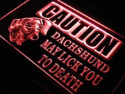 Caution Dachshund Dog LED Light Sign - LED Gift Works