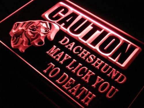 Caution Dachshund Dog LED Light Sign - Way Up Gifts