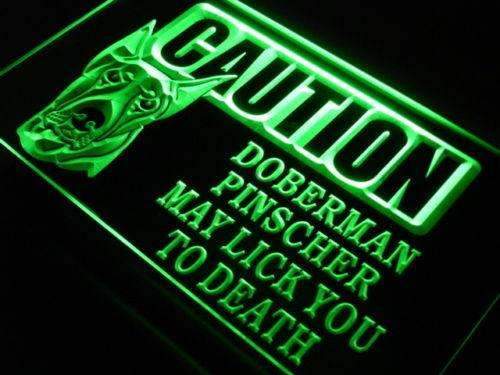 Caution Doberman Pinscher LED Light Sign - Way Up Gifts
