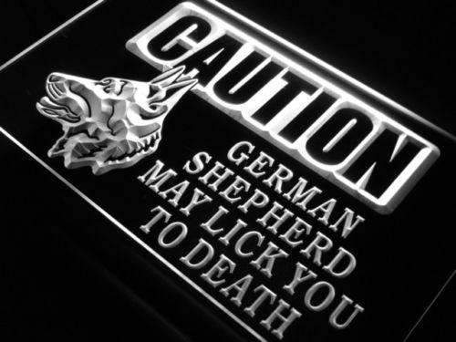 Caution German Shepherd LED Light Sign - Way Up Gifts