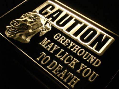 Caution Greyhound LED Light Sign - Way Up Gifts