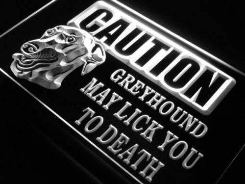 Caution Greyhound LED Light Sign - LED Gift Works