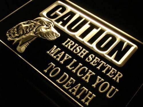 Caution Irish Setter LED Light Sign - LED Gift Works