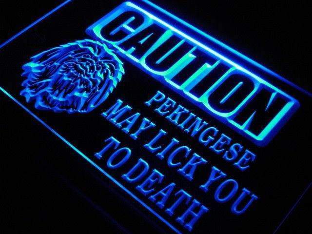 Caution Pekingese LED Light Sign - LED Gift Works