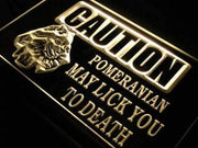 Caution Pomeranian Dog LED Light Sign - LED Gift Works