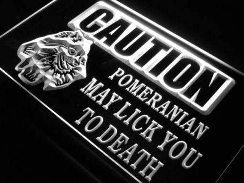 Caution Pomeranian Dog LED Light Sign - LED Gift Works