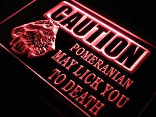 Caution Pomeranian Dog LED Light Sign - Way Up Gifts
