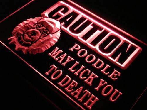 Caution Poodle LED Light Sign - LED Gift Works