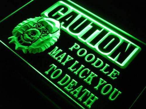 Caution Poodle LED Light Sign - LED Gift Works