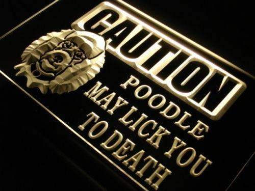 Caution Poodle LED Light Sign - LED Gift Works