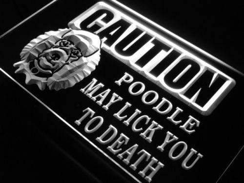 Caution Poodle LED Light Sign - LED Gift Works