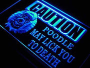 Caution Poodle LED Light Sign - LED Gift Works