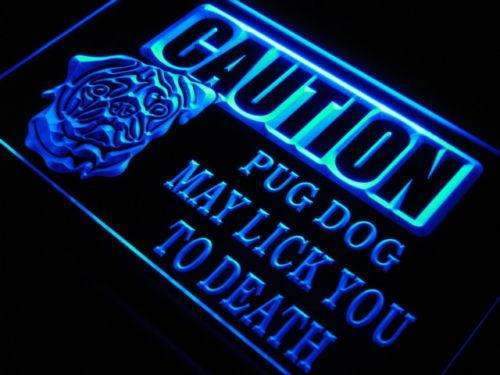 Caution Pug LED Light Sign - LED Gift Works