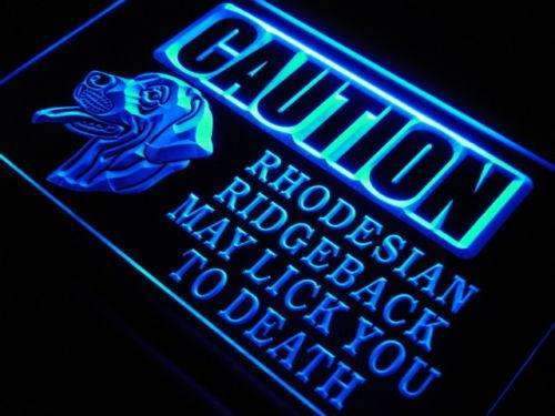 Caution Rhodesian Ridgeback LED Light Sign - Way Up Gifts