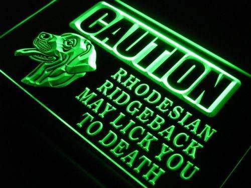 Caution Rhodesian Ridgeback LED Light Sign - Way Up Gifts