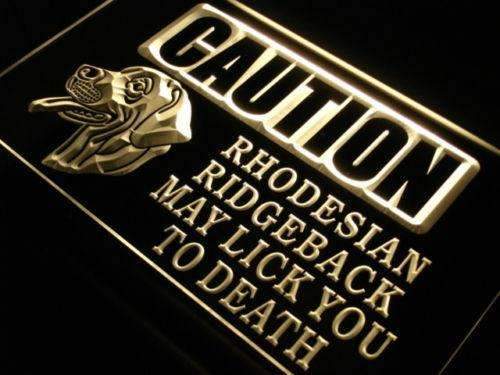 Caution Rhodesian Ridgeback LED Light Sign - Way Up Gifts