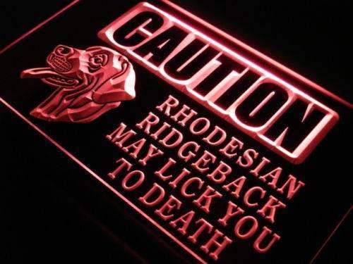 Caution Rhodesian Ridgeback LED Light Sign - Way Up Gifts