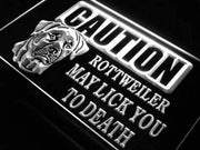 Caution Rottweiler LED Light Sign - LED Gift Works