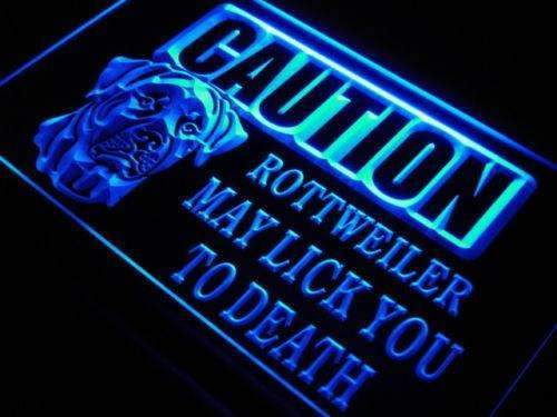 Caution Rottweiler LED Light Sign - LED Gift Works