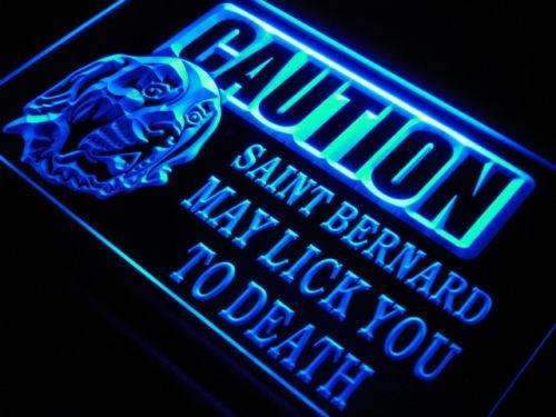 Caution Saint Bernard Dog LED Light Sign - Way Up Gifts