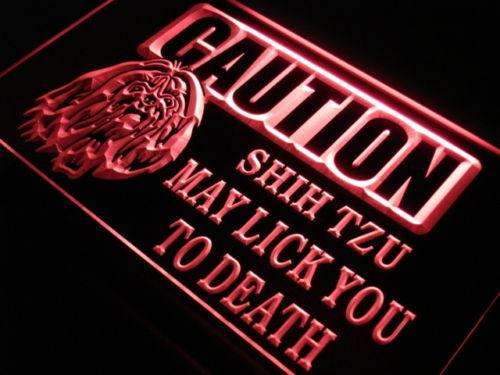 Caution Shih Tzu LED Light Sign - LED Gift Works