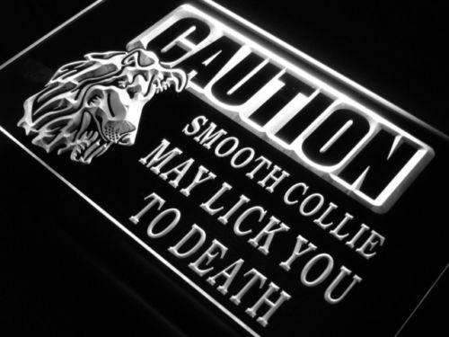 Caution Smooth Collie LED Light Sign - Way Up Gifts
