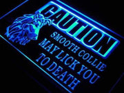 Caution Smooth Collie LED Light Sign - LED Gift Works