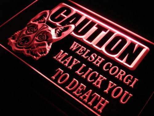 Caution Welsh Corgi LED Light Sign - Way Up Gifts