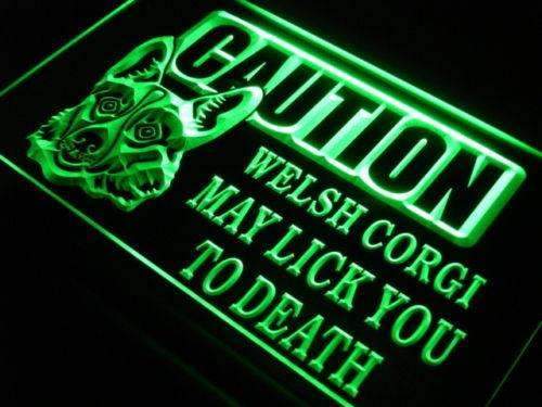Caution Welsh Corgi LED Light Sign - Way Up Gifts