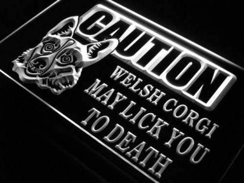 Caution Welsh Corgi LED Light Sign - Way Up Gifts