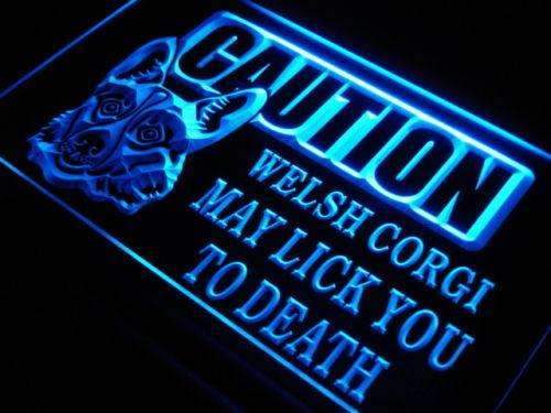 Caution Welsh Corgi LED Light Sign - Way Up Gifts