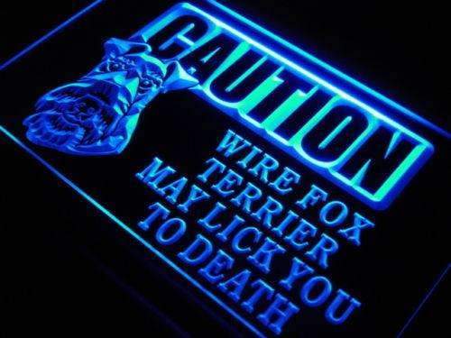 Caution Wire Fox Terrier LED Light Sign - LED Gift Works